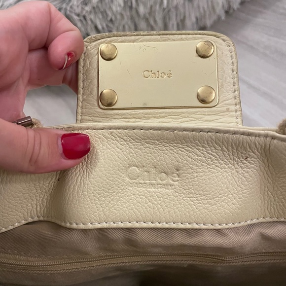 Cream Chloe handbag with gold color hardware AS IS - Picture 5 of 12
